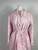 1960s D. Porthault Quilted Robe Pink Floral Print with Lace Trim