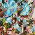 1970s Multicolor Floral Print Halter Maxi Dress