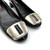 1990s PRADA Black Patent Leather Silver Buckle Detail Heels