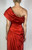 1980s Arnold Scaasi Red Dutchess Satin Draped Gown
