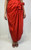 1980s Arnold Scaasi Red Dutchess Satin Draped Gown