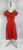 1950s Red Floral Jacquard Short Sleeve Cocktail Dress