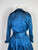 1950s Suzy Perette Blue Silk Satin Swing Dress