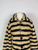 1970s Tan and Black Striped Knit Cardigan Sweater Deadstock NWT