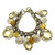 1960s - 70s Yellow Glass Shell Design Charm Bracelet