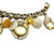 1960s - 70s Yellow Glass Shell Design Charm Bracelet