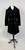 1960s - 1970s Black Plush Faux Fur Mod Peacoat with Gold Buttons
