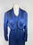 1930s Midnight Blue Satin and Lace Gown and Bolero Jacket Two Piece Set