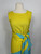1960s Yellow and Blue Color Blocked Canvas Linen Dress