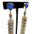 1990s SWAROVSKI Blue Ombre Crystal Chandelier Golden Clip On Earrings