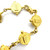 1990s Linda Levinson Glass Charm Chain Link Gold Tone Bracelet