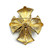 1990s CINER Enamel Maltese Cross Cabochon Glass brooch