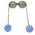 1960s Mod Blue And White Checkered Round Chain Arm Sunglasses