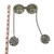 1960s Mod Black And White Checkered Round Chain Arm Sunglasses