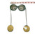 1960s Mod Solid Green And Gold Round Chain Arm Sunglasses