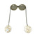 1960s Mod Gold & White Marbled Print Round Chain Arm Sunglasses