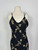 1990s - Y2K Black and Beige Floral Print Maxi Dress