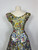 1950s Abstract Print Party Dress with Bow Back