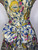 1950s Abstract Print Party Dress with Bow Back