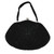 1950s Black Beaded Floral Top Handle Kiss Lock Oblong Purse
