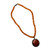 1990s Carnelian Beaded Sterling Silver Pendant Necklace
