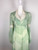 1970s Jack Kramer Green Floral Print Prairie Dress