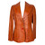 1970s Burnt Orange Patchwork Leather Blazer Jacket