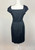 Y2K Zac Posen Navy Blue Cotton & Silk Fitted Dress