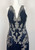 Y2K Julian Joyce Mandalay Blue Satin & Lace Maxi Gown