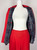 1990s - Y2K Burberrys Red Bomber Jacket and Skirt 2 Pc Set