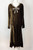 1920s Brown Silk Velvet Rhinestone Bow Flapper Dress