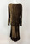 1920s Brown Silk Velvet Rhinestone Bow Flapper Dress