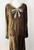 1920s Brown Silk Velvet Rhinestone Bow Flapper Dress