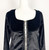 1990s Black Velvet Grunge Flare Sleeve Top