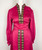 1970s Hot Pink Tapestry Trim Maxi Dress