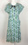 1940s Blue and Green Printed Cotton Dress