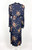 1940s Blue Floral Print Rayon Draped Dress