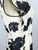 1940s Black and White Floral Print Silk Cheongsam Dress