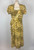 1940s Yellow Silk Novelty Print Dress
