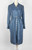 1960s - 1970s Norman Norell Blue Linen Long Sleeve Dress