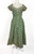 1950s Green Embroidered Silk Swing Dress