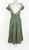 1950s Green Embroidered Silk Swing Dress