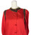 1960s - 1970s Fontayne Red Linen Beaded Blouse