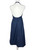 1970s Blue Lace Trim Halter Dress