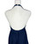 1970s Blue Lace Trim Halter Dress