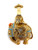 1950s - 60s Nettie Rosenstein Golden Enamel Jeweled Elephant Rider Brooch