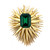 1950s - 60s Trifari Glass Emerald Starburst MCM Brooch