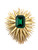 1950s - 60s Trifari Glass Emerald Starburst MCM Brooch
