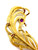 1980s Jumbo Jeweled Golden Feather Brooch