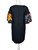 1960s Black Linen Embroidered Flutter Sleeve Dress